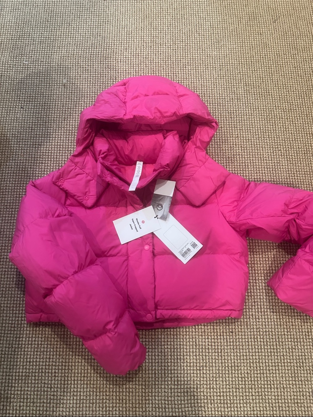 NWT lululemon athletica Hot Pink Puffer Jacket with Hood